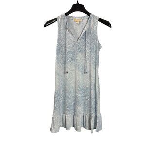 Michael Michael Kors Sleeveless Paisley Ruffle Hem Dress S Sheath Above Knee
